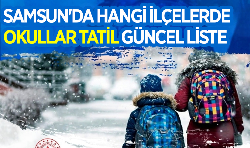 Samsun'da Hangi İlçelerde Okullar Tatil Güncel Liste 20 Şubat 2025 Perşembe