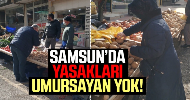 İlkadım'da pazar yerinde yasaklar delindi..!