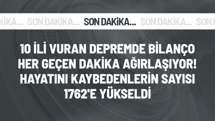 Depremde hayatını kaybedenlerin sayısı 1762'ye yükseldi haberi