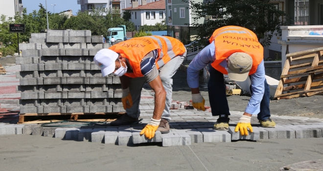 Atakum Belediyesi’nden 22 mahalleye toplam 55 bin metrekare kilitli taş parke haberi