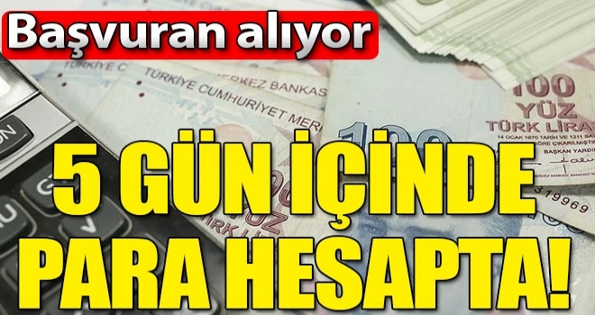 Başvuran Alıyor, 5 gün içinde para hesapta..