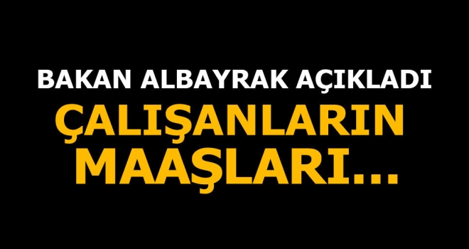 Bakan Albayrak açıkladı! Çalışanların maaşları...