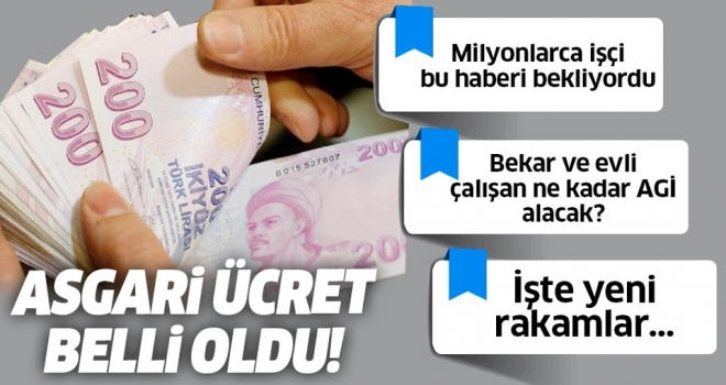 Asgari ücret belli oldu!